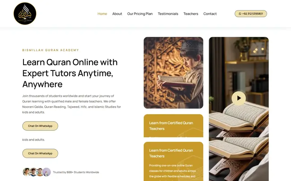 Bismillah Quran Academy website