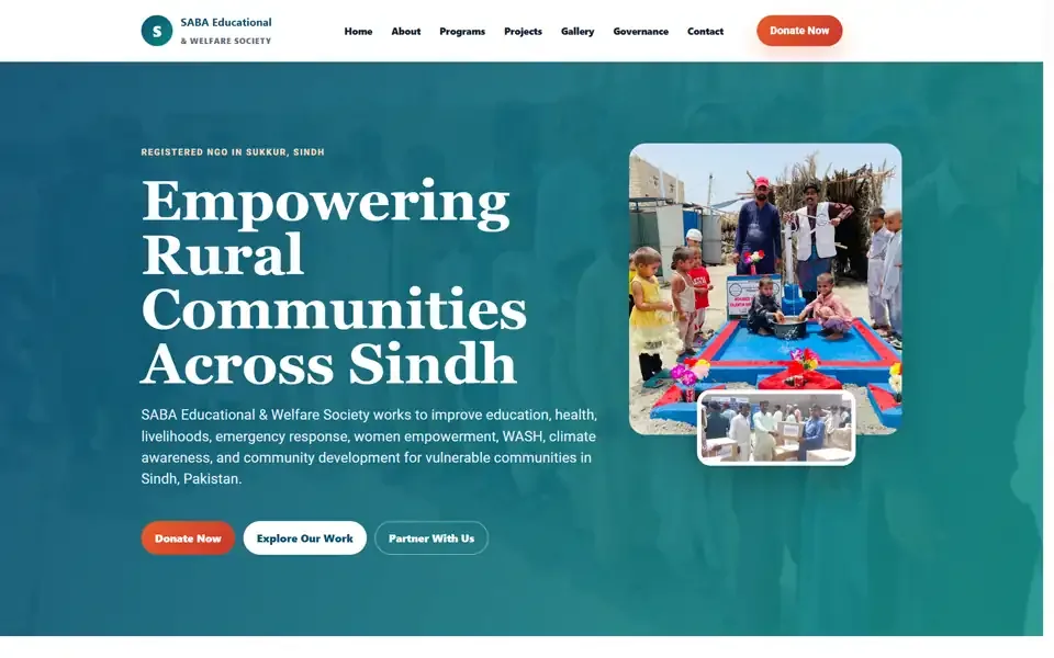 SABA Educational and Welfare Society NGO website